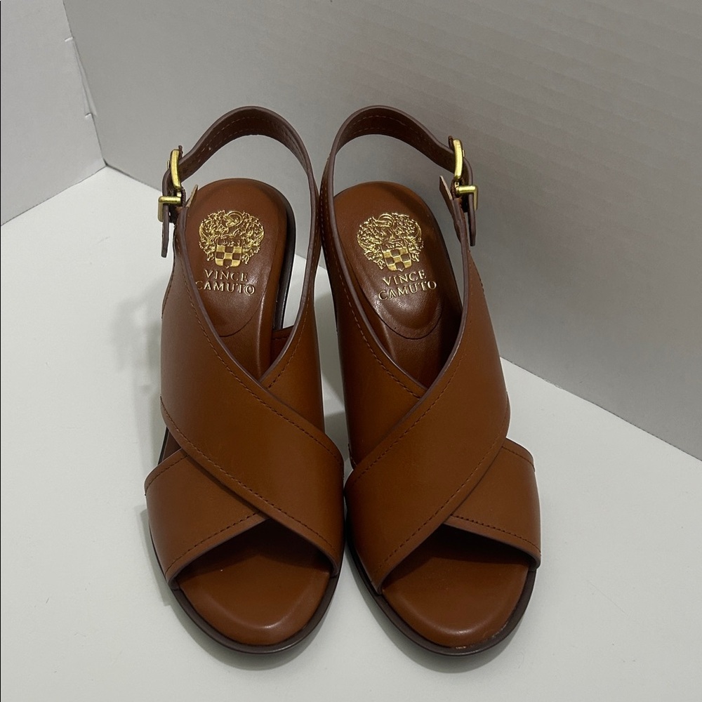 Vince Camuto Famla Leather Crisscross Slingback Heels